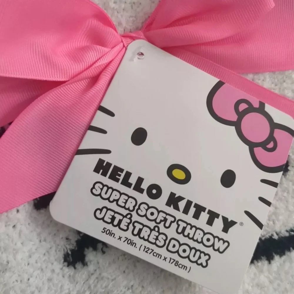 Sanrio Hello Kitty Spring Reversible Throw Blanket Pink Flowers Super Soft 50x70
